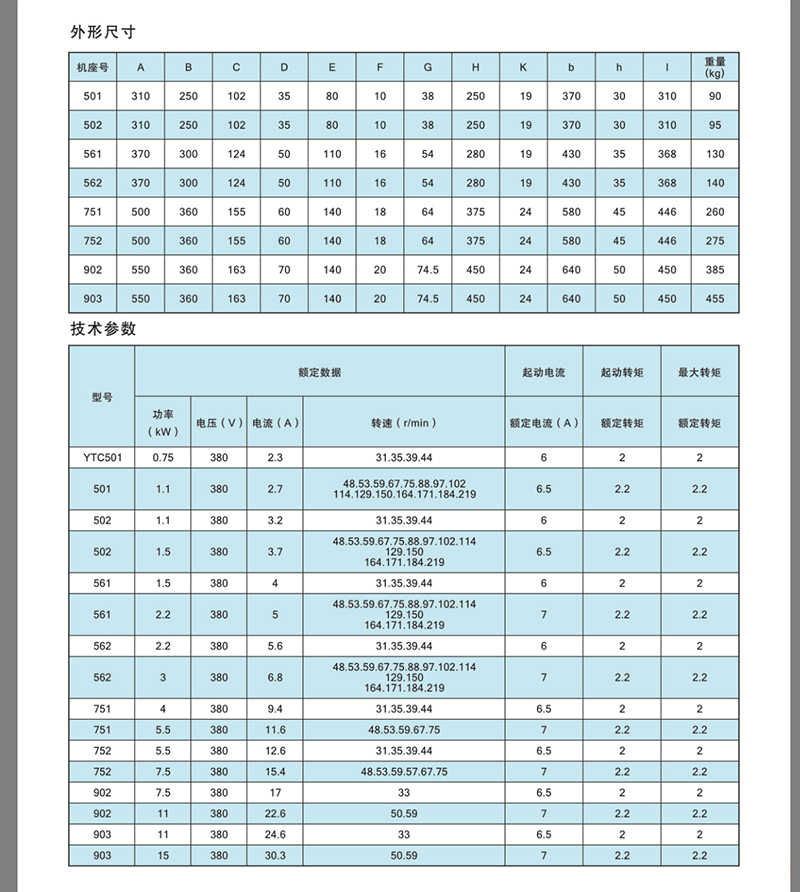 YTC齿轮减速电机